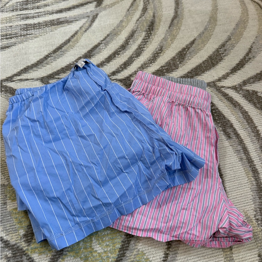 PacSun Blue and Pink Striped Athletic Shorts